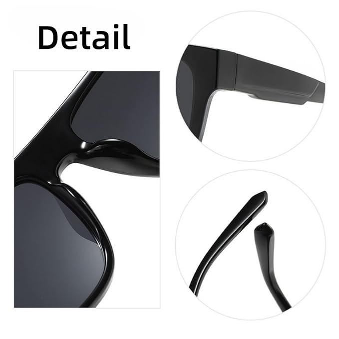 Karsaer Square Polarized Sunglasses for Men Women TR90 Frame Rectangle Sun Glasses E1246