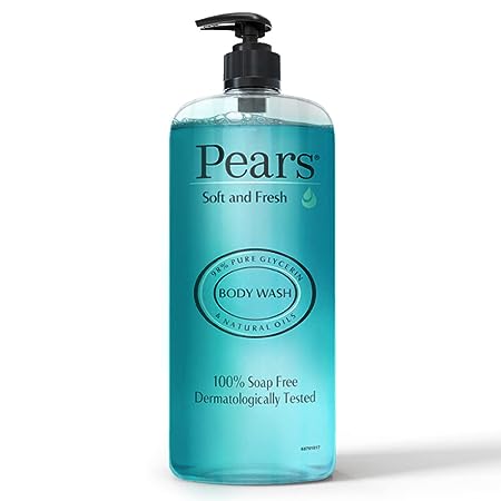 ith 98Pears Soft & Fresh Shower Gel SuperSaver XL Pump Bottle w% Pure Glycerine, 100% Soap Free and No Parabens, 750 ml