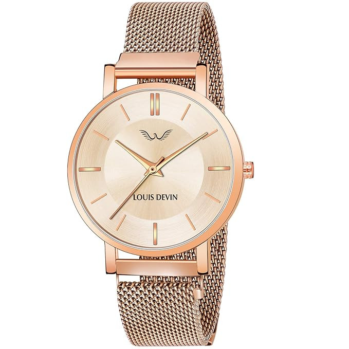 LOUIS DEVIN RG137 Metal Chain Analog Wrist Watch for Women