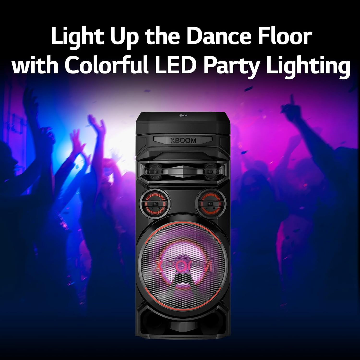 (Refurbished) LG XBOOM RNC7 Party Speaker, Multi Color Lighting, Karaoke Feature, 1 Mic + 1 Guitar Input, Wireless Party Link, USB, Bluetooth Connection, XBOOM App