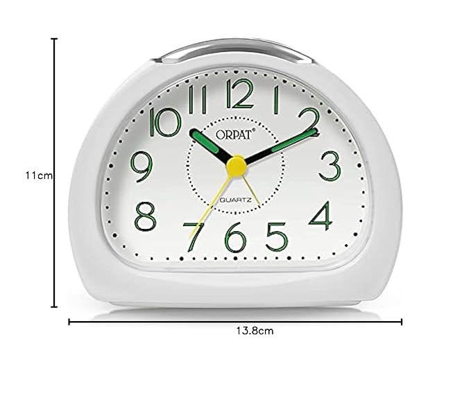 Ajanta Orpat Time Piece Beep Alarm Analog Clock (Small_140X114X74 Mm, White,Plastic)