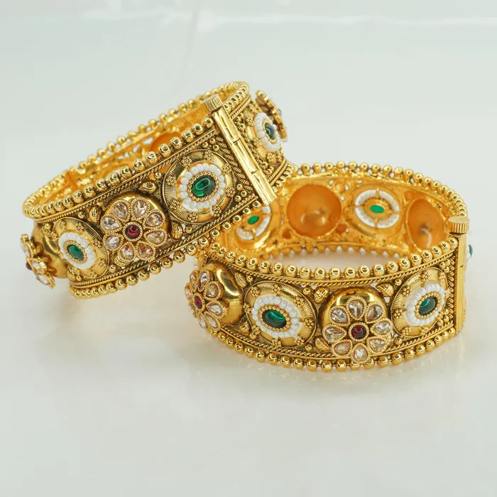 Traditional  gold plated copper Bangle set for women and girl