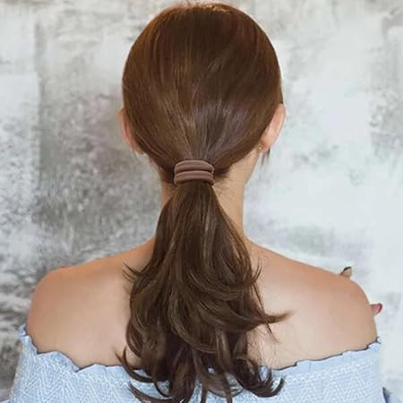 Elina Dark Colors Ponytail Holders Hair Ties for Girls, Women Cotton Soft for Thick Hair Scrunchie Head Elastic Rubber Bands (Pack of 30)