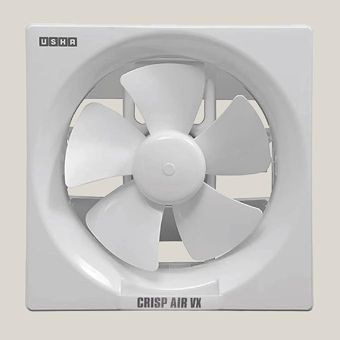 USHA Crisp Air VX Exhaust Fan | 150mm Sweep Size | 240mm Duct Size | 100% Copper Motor | 2 Year Warranty | (White)