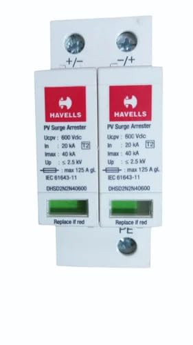Home PV+ Havells 2 Pole 600 V DC SPD Surge Protection Device (600V 2 Pole) (TYPE 2)