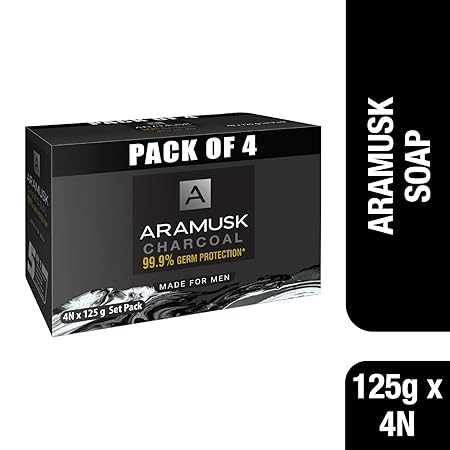 Aramusk Musk Soap for Men| Classic Musk Fragrance| Moisturising Bathing Soap Bar| Lasting Freshness & Nourishment| 125g (Pack of 8)