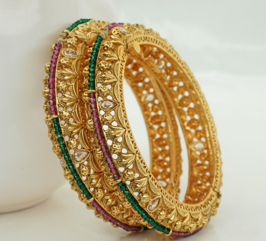 Beautiful rajwadi polish copper bangle set for womens