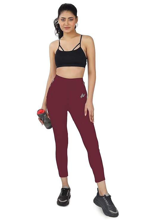 Mehrang Stretchable Yoga Pants for Women & Gym Pants for Women Workout with Mesh Insert & Side