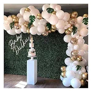 Party Propz Rubber White Balloon For Decoration- Pack Of 100 White And Gold Balloons For Decoration Birthday Decoration Kit White