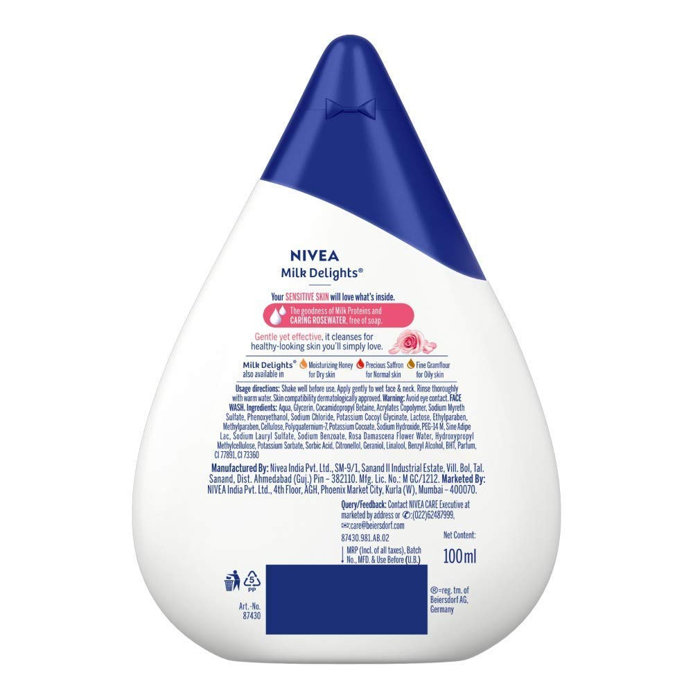 NIVEA Milk Delights Caring Rosewater daily Face Wash
