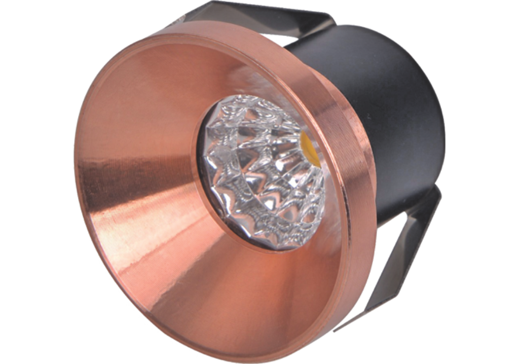 Mufasa 3 Watts Rose Gold Body 2.8CM Diameter LED Ceiling COB Spot, Focus, Down Light, Round, Ceiling Pop Light Direct Plug and Play (Please Check Dimensions Image) (Warm White) (Pack of 4)