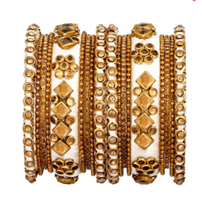 Beautiful Design tilak shape Kundan Studded Bangles