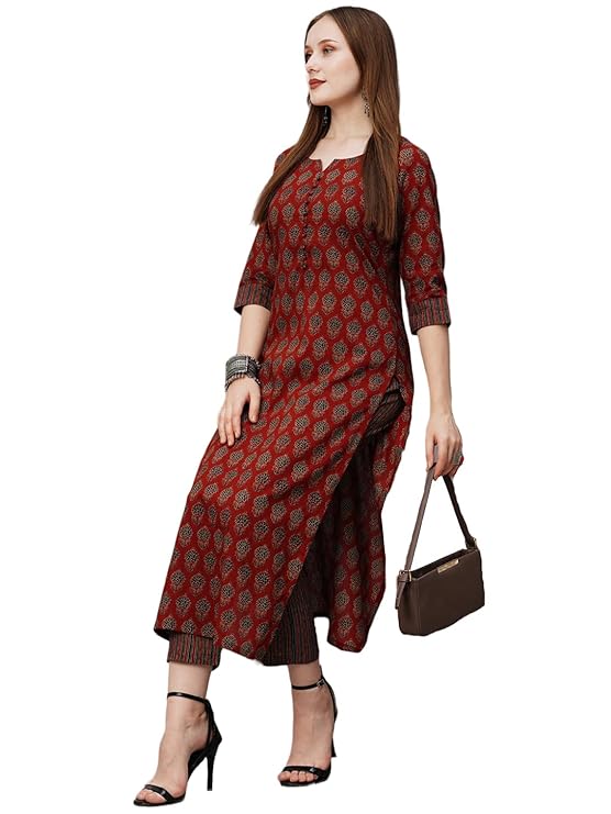 KLOSIA Women Embroidered Kurta and Pant set with Dupatta