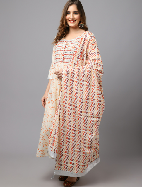 Anarkali kurta set with SILVER detailing