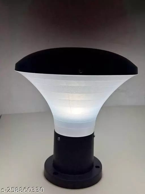 Gaurs Industries® Curve head Garden, Gate, Outdoor, Pillar light || Aluminum & PVC || Made in India || B22 Holder supports any bulb || 10*10*11 Inches