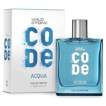 Wild Stone CODE Acqua Perfume for Men, 100ml l Long-Lasting Eau De Parfum having Fresh & Oceanic Vibes with Marine, Musk, Amber, and Patchouli Notes|LuxuryMen EDP Perfume