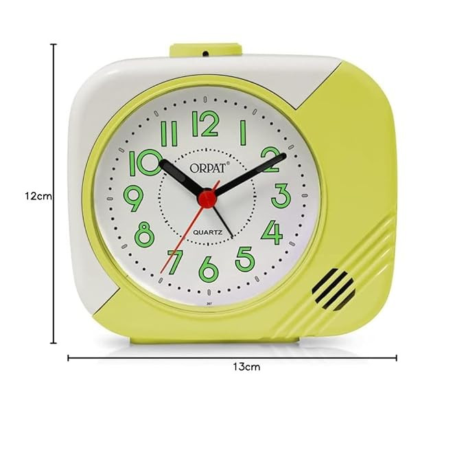Ajanta Orpat Time Piece Beep Alarm Analog Clock (Small_140X114X74 Mm, White,Plastic)