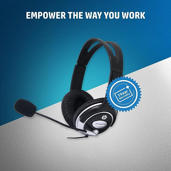 HeadphonesHeadphones With Mic With 3.5 Mm Drivers, In-Built Noise Cancelling, Foldable And Adjustable For Laptop/Pc/Office/Home/ 1 Year Warranty (B4B09Pa) Brand: HP