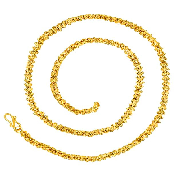 Fashion Frill Gold Plated Neck Chain for Men Women Girls Boys Jewelry Light Weighted Necklace