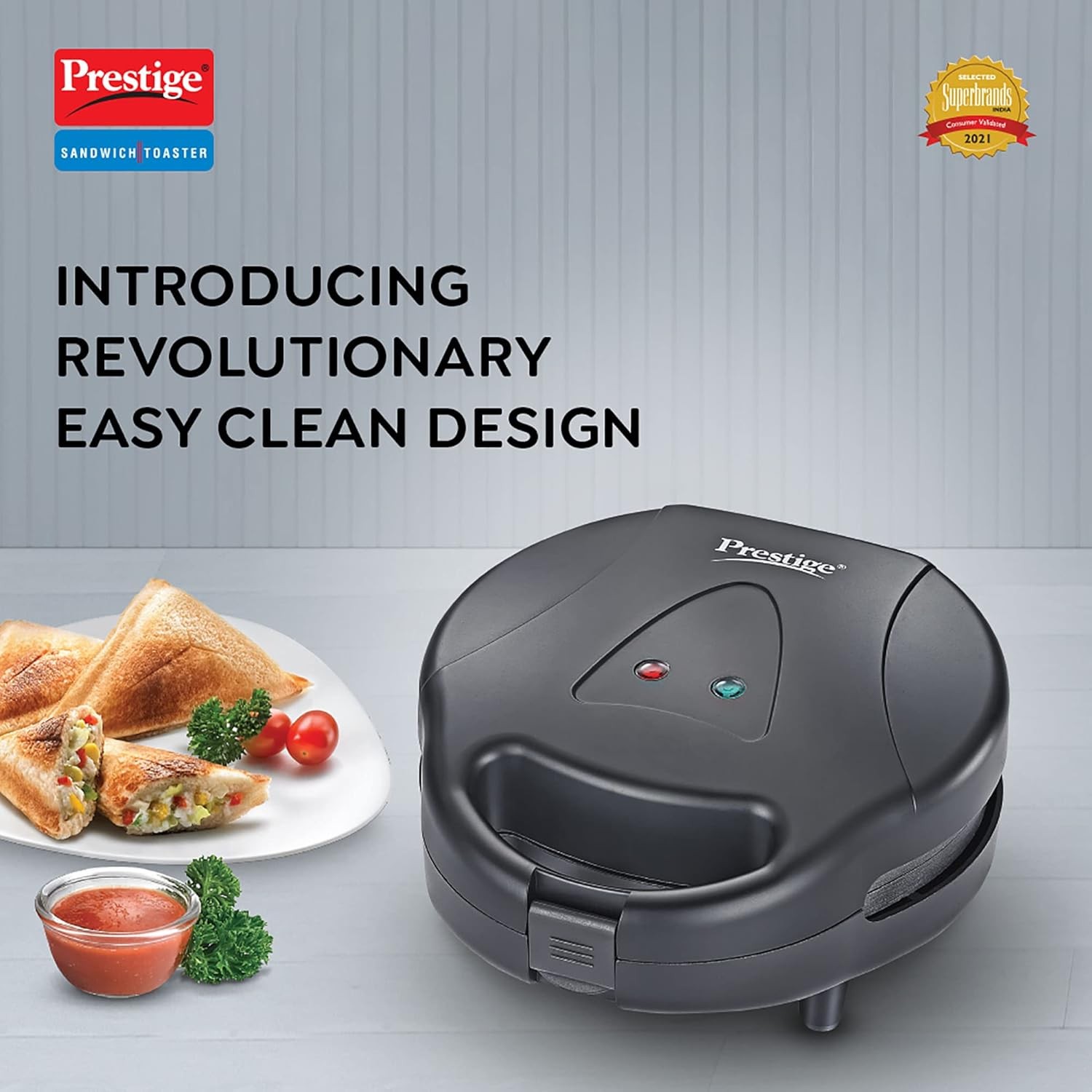 Prestige PGSP Single Sandwich Toaster with Fixed Grill Plate(500W, Black, Non-Stick