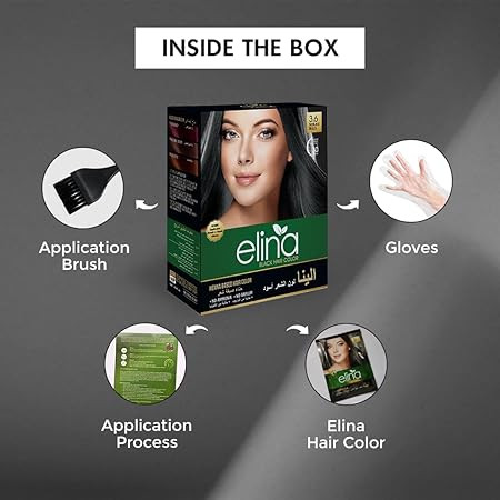 Elina 100% Pure Natural Henna Mehendi Hair Color/Dye Powder | Chemical-free Hair Color for Men & Women | Natural Hair Colour & Long Lasting with Conditioning Formula Organic | Full Coverage Of Gray Ha