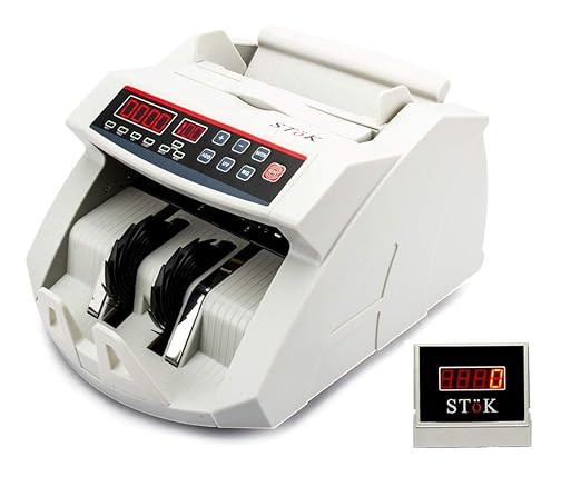 SToK (ST-MC01) Note Counting Machine Compatible with Old & New INR- Rs.10, 20, 50,100,200, 500 & 2000 with Fake Note Detector (1 Year offsite Warranty)