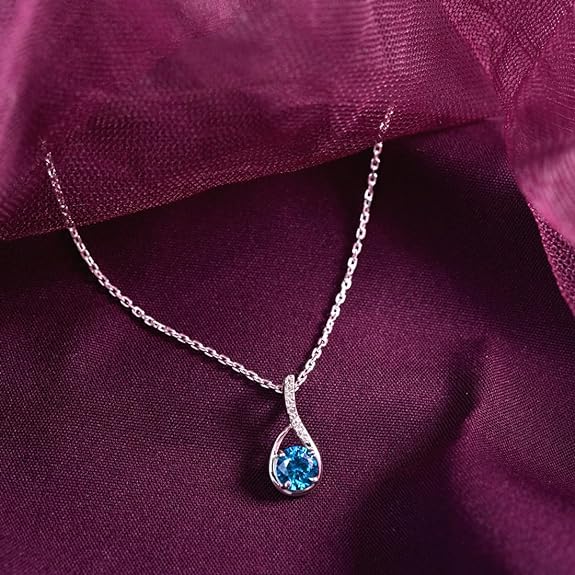 Clara 925 Sterling Silver Isla Pendant Earring Chain Jewellery Set | Rhodium Plated, Swiss Zirconia | Gift for Women & Girls