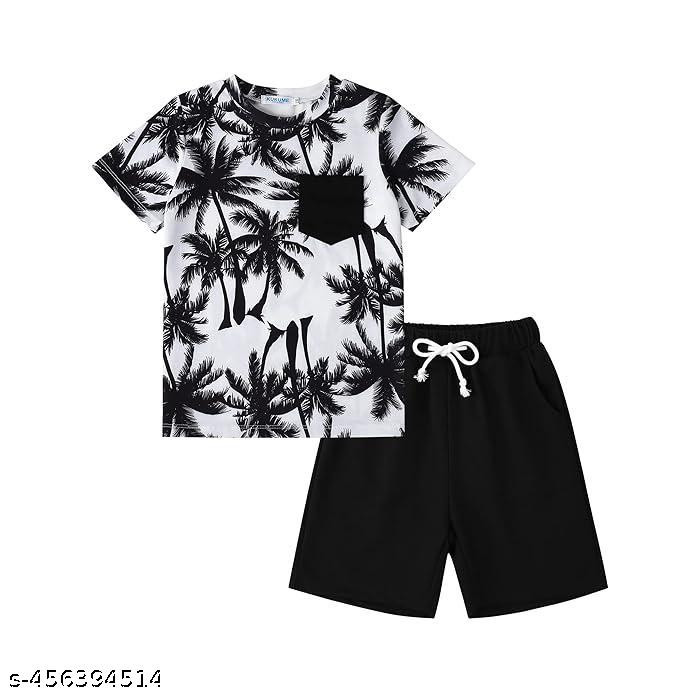 Kids Dress for Boys | Half Sleeve Cotton Printed T Shirt and Pant