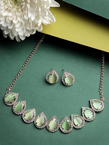 Sukkhi Elaborate Gold-Plated With Necklace Set With Drop Earrings | Jewellery Set For Women