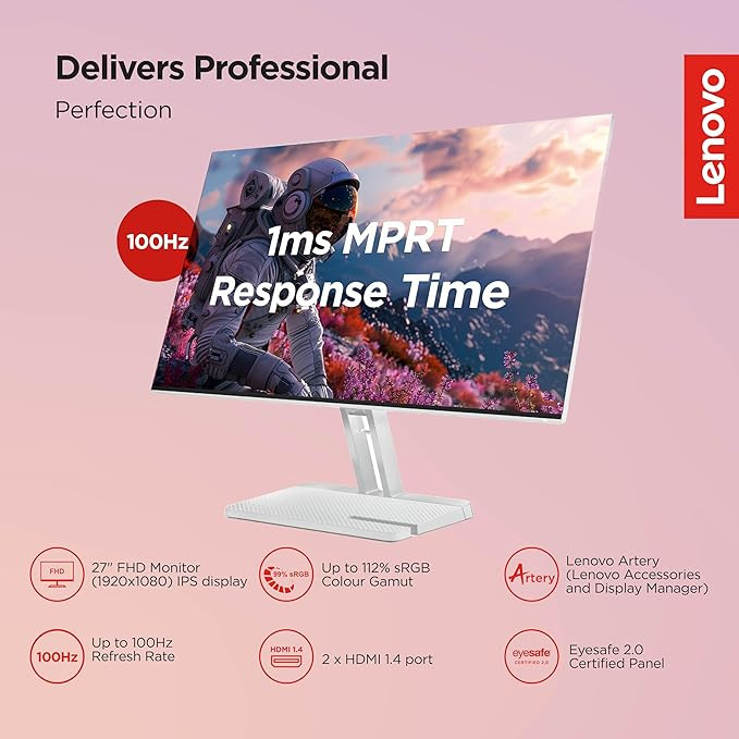 Lenovo Legion-R25f-30 | 25 Inch (63.50cm) | FHD 240Hz Gaming Monitor | 0.5ms, AMD FreeSync, 99% sRGB, 90% DCI-P3, 3Wx2 Speaker, 2xHDMI, 1xDP| Tilt, Swivel, Pivot, Height Adjust Stand | Black