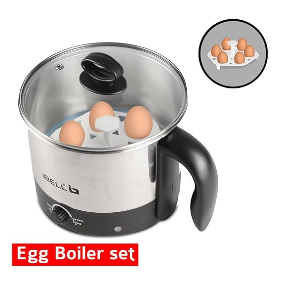 Ibell Mpk Premium Multi Purpose Kettle/Cooker With 2 Pots 1.2 Litre (Silver) - Stainless Steel