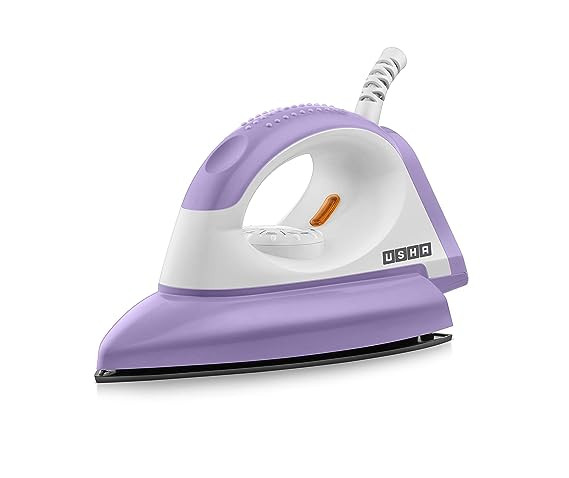 USHA Armor AR1100WB 1100 W Dry Iron with Black Weilburger Soleplate (Purple)