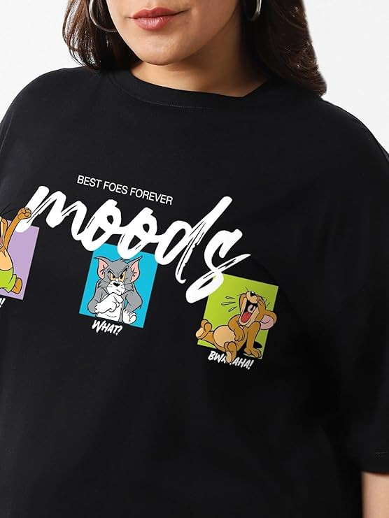 Bewakoof Women's Graphic Print Oversized Fit T-Shirt