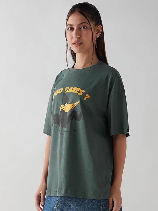 Bewakoof Women's Graphic Print Oversized Fit T-Shirt