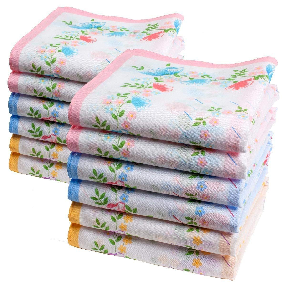 Soft Cotton Print Handkerchiefs for Women, Girls, Baby, Multi Design