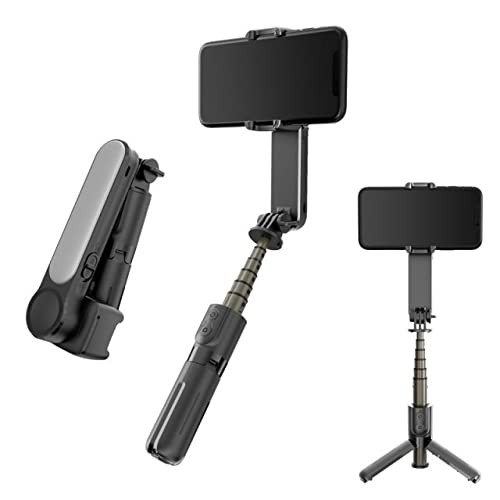 Adofys L09 Foldable Mini Handheld Selfie Stick Tripod Smartphone 1-Axis Gimbal Stabilizer with Multifunction Remote 360°Automatic Rotation for iPhone Android