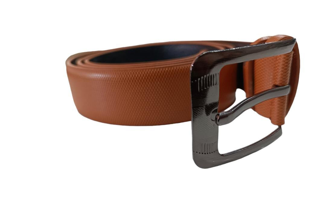 Men Brown/Black Solid pattern  Leather Formal Belt