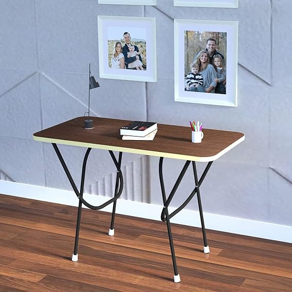 wow craft Multipurpose Foldable and Portable Study Table, Computer Desk, Laptop Table, Made with Engineered Plywood top and Powder Coated Finish for Home & Office, 90x60x75 Cm (FS Brown)