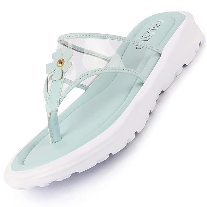 FAUSTO Women's Casual Party Beach Fashion Stylish Floral Thong Flats Wedges Slipper