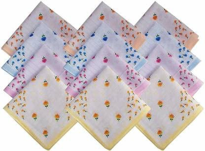Soft Cotton Print Handkerchiefs for Women, Girls, Baby, Multi Design