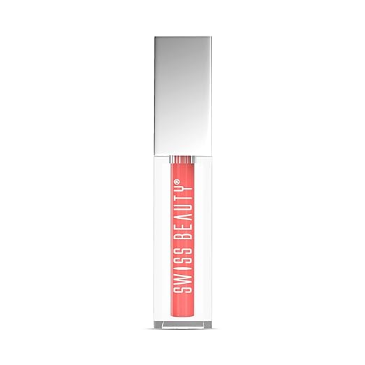 Swiss Beauty Plump-Up Wet lighteight Lip Gloss with High Shine Glossy Finish For Fuller and Plump Lips | Shade- Point The Town, 2ml|