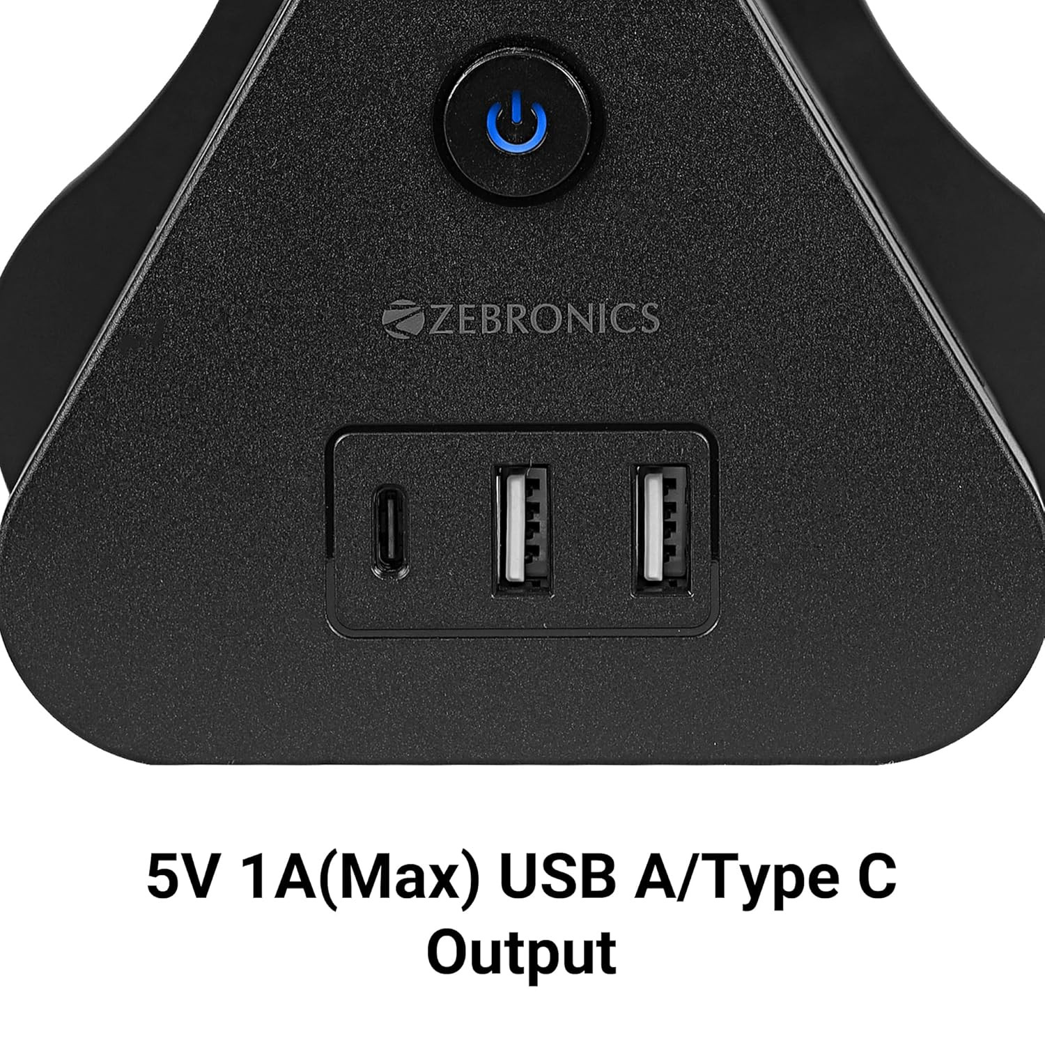 ZEBRONICS Power Block 385, Tower Extension Board, 2500 Watts, 10 Amps, 1x Type C Port, 8X Universal Socket, 2X USB Port, LED Indicator, Digital Counter, On/Off Switch, 5 Meter