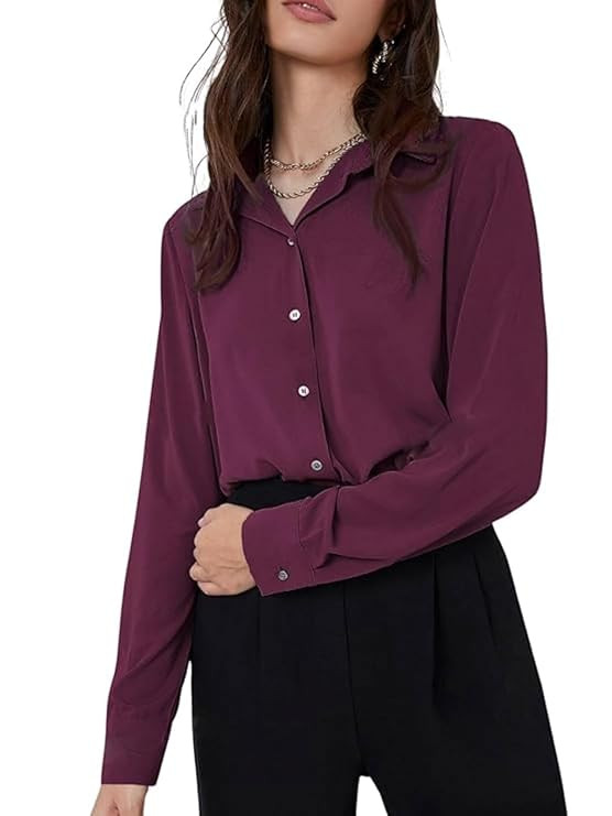 GRECIILOOKS Shirts for Women – Korean Style Long Sleeve Oversized Button Down | Plus Size Workwear Top for Office & Casual Wear (Available in Plus Size and Combo Pack of 2)