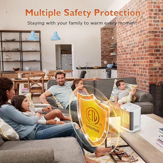 Room Heater For Bedroom TEKCOOL Portable Room Heater | 1500W | 3 Heating Mode | Advanced Overheat Protection | Safety Quiet Heating, Multiple Protection, Portable Heater for Office Room Desk Use