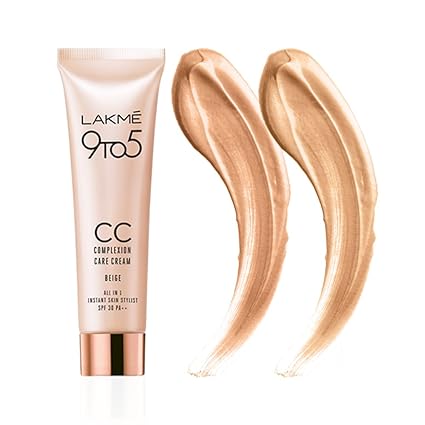 Lakme 9 to 5 CC Cream Mini, 01 - Beige, Light Face Makeup with Natural Coverage, SPF 30 - Tinted Moisturizer to Brighten Skin, Conceal Dark Spots, 9 g Brand: LAKMÉ