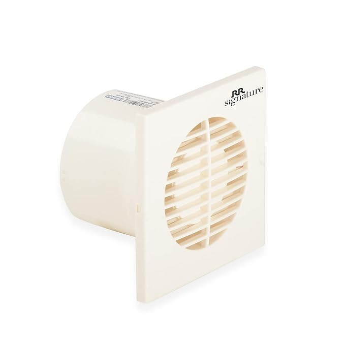 RR Signature Vento Axial 150 MM Exhaust Fan for Bathroom, Kitchen, and Office, Noiseless, Guard, and Anti-Rust Body (White), 3 Year Warranty by RR