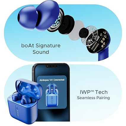 boAt Airdopes 141, Low Latency, ENx Tech, 42HRS Battery, Fast Charge, IWP, IPX4,